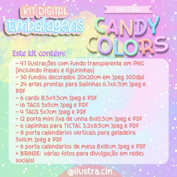 Kit Digital Embalagens CANDY COLORS - Image 2