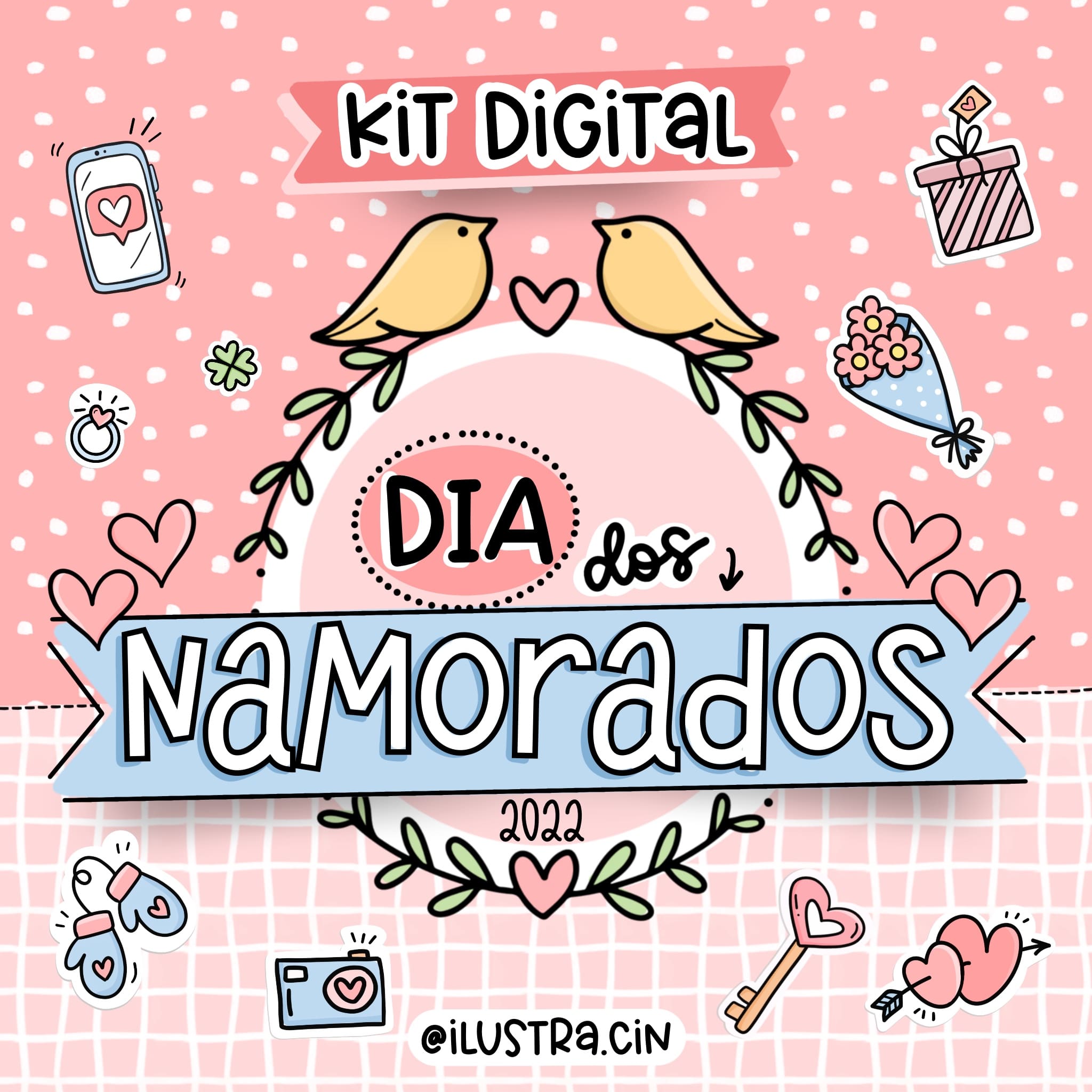 Kit Digital Dia dos namorados em Png