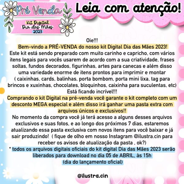 PRÉ VENDA- Kit Digital Dia das Mães 2023 - Image 2