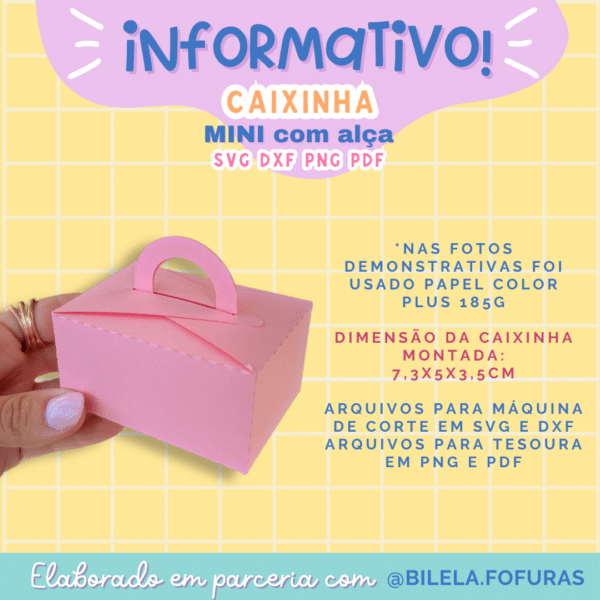 ARQUIVO DE CORTE - CAIXINHA MINI COM ALÇA - Image 2